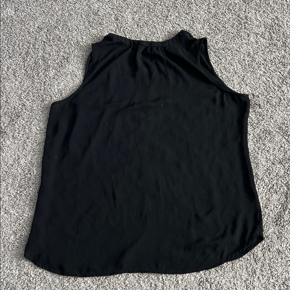 LOFT Black Sleeveless V-Neck or Keyhole Blouse - Size L - Picture 2 of 7